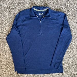 Smartwool Classic Thermal Merino 1/4-Zip Base Layer Navy Blue Women’s Size XL